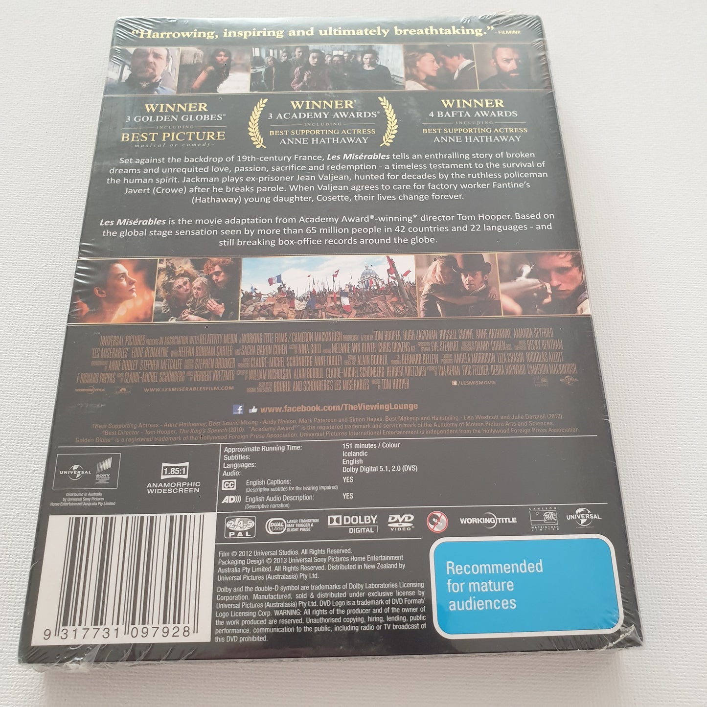 Les Miserables (DVD) + Slipcover