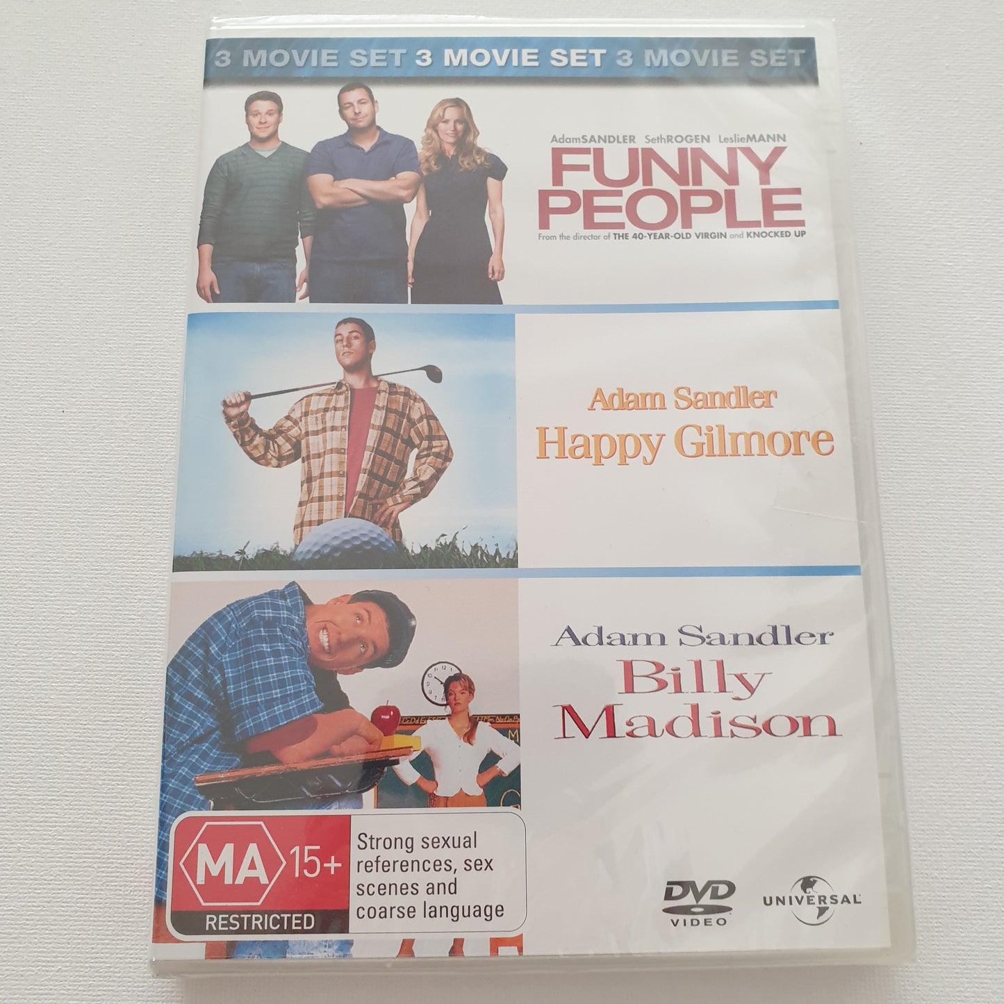 Adam Sandler Set: Funny People - Happy Gilmore - Billy Madison (3 Disk Set, DVD)