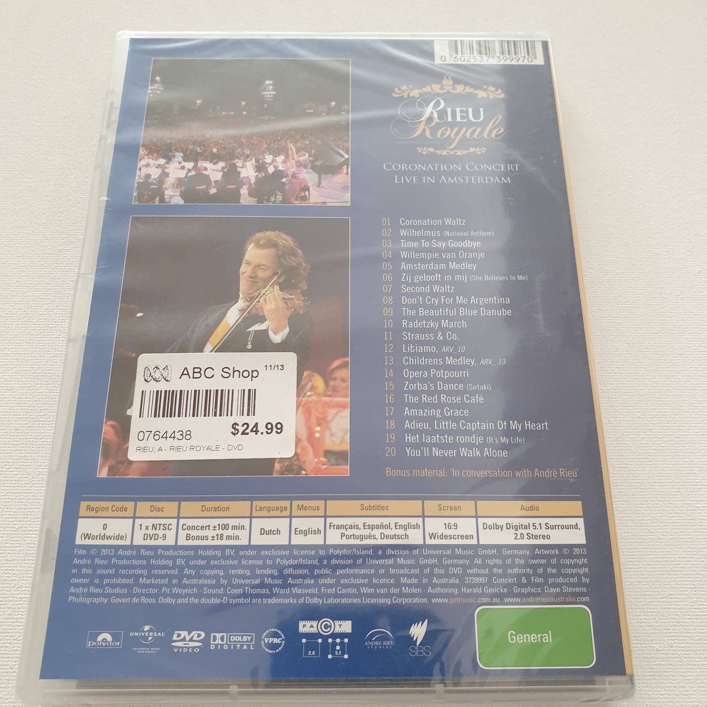 Andre Rieu: Coronation Concert Live in Amsterdam (DVD)