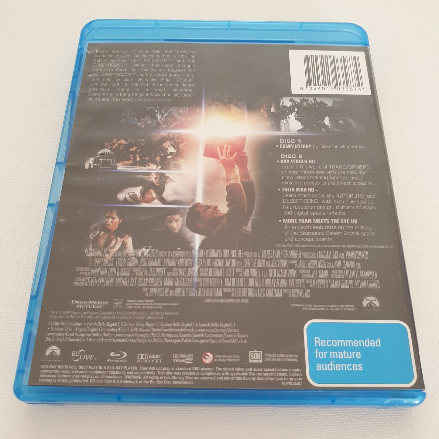 Transformers (Bluray DVD)