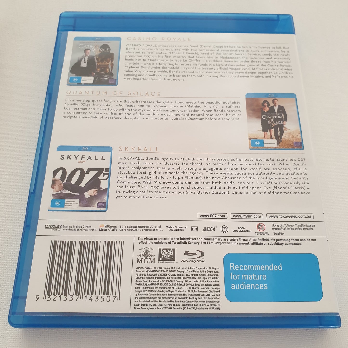 007: Daniel Craig Collection (Blu-ray DVD) + Sleeve