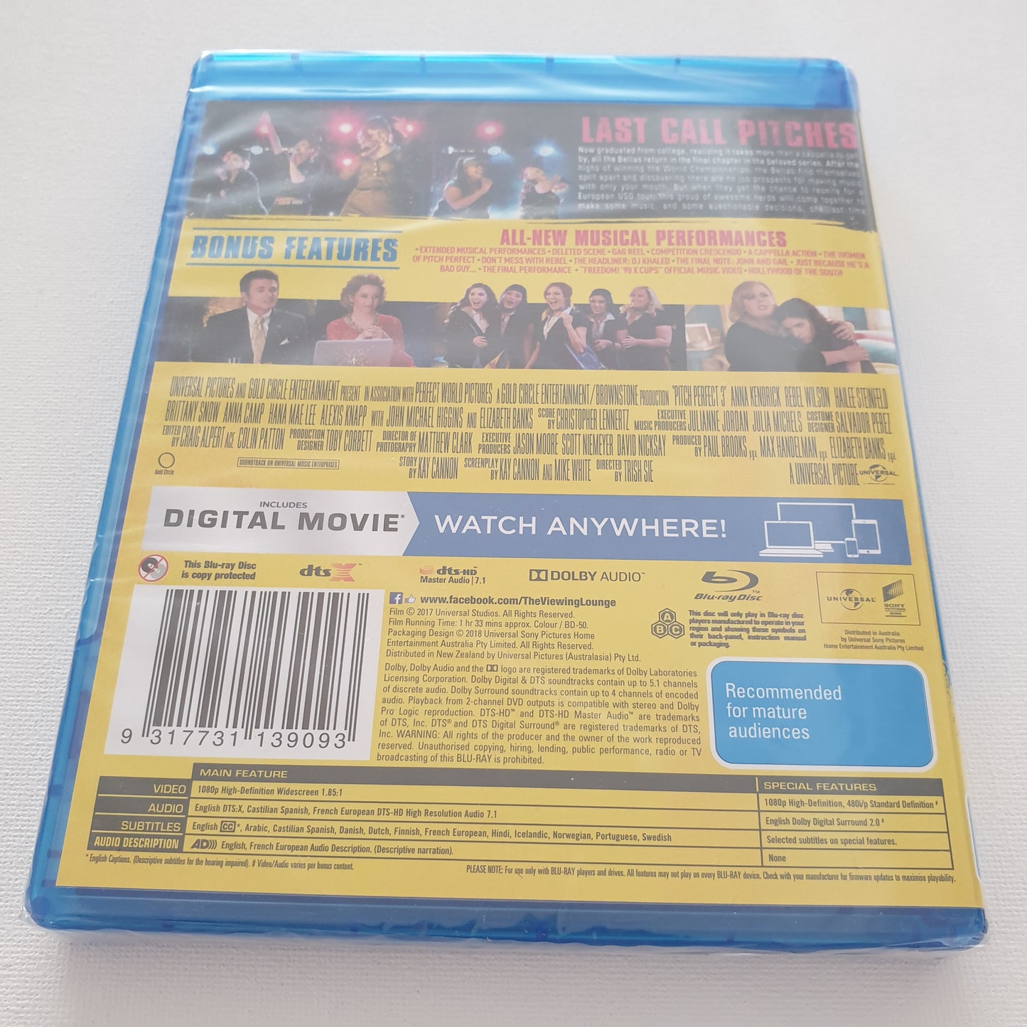 Pitch Perfect 3 (Blu-ray DVD)