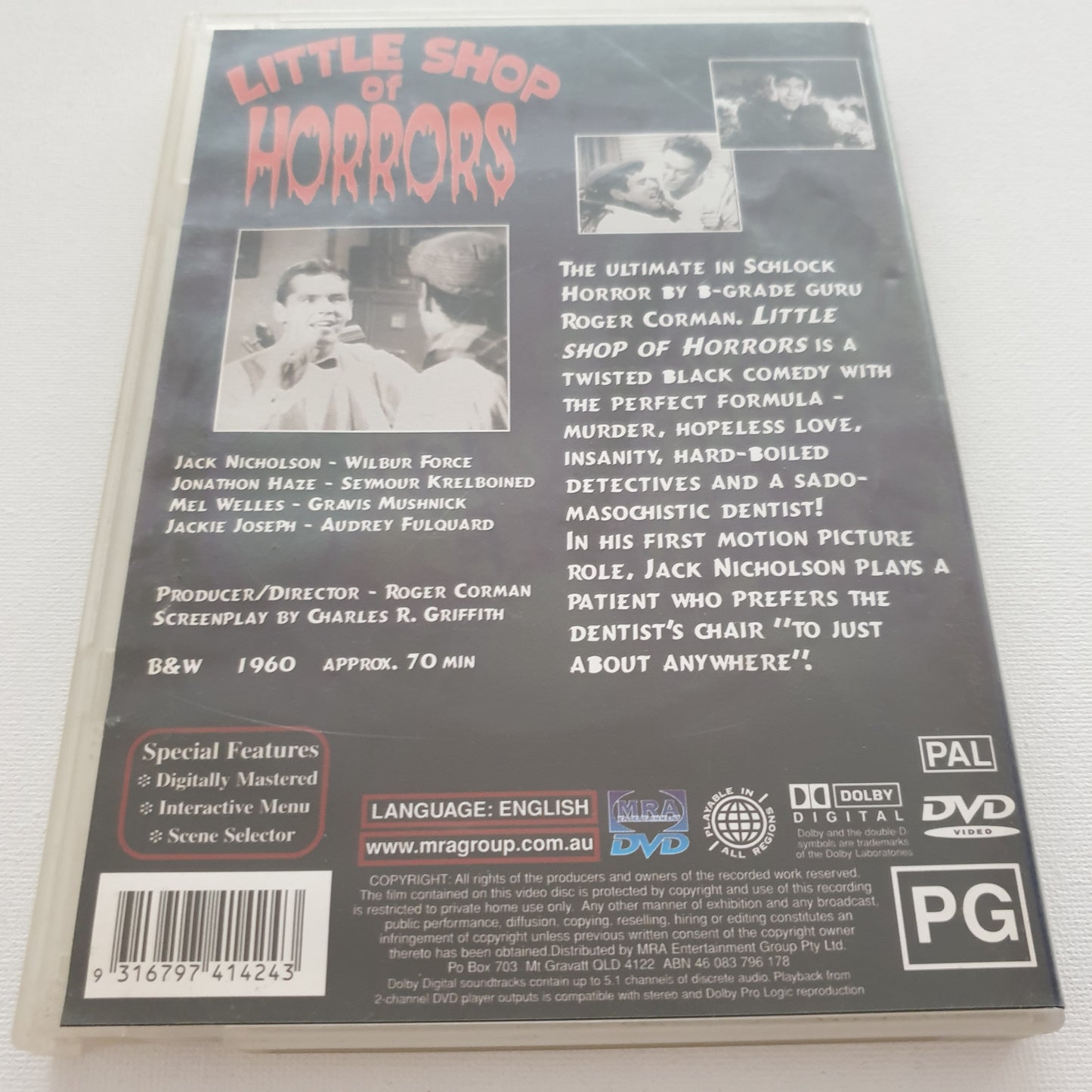 Little Shop of Horrors- Starring Jack Nicolson (DVD)