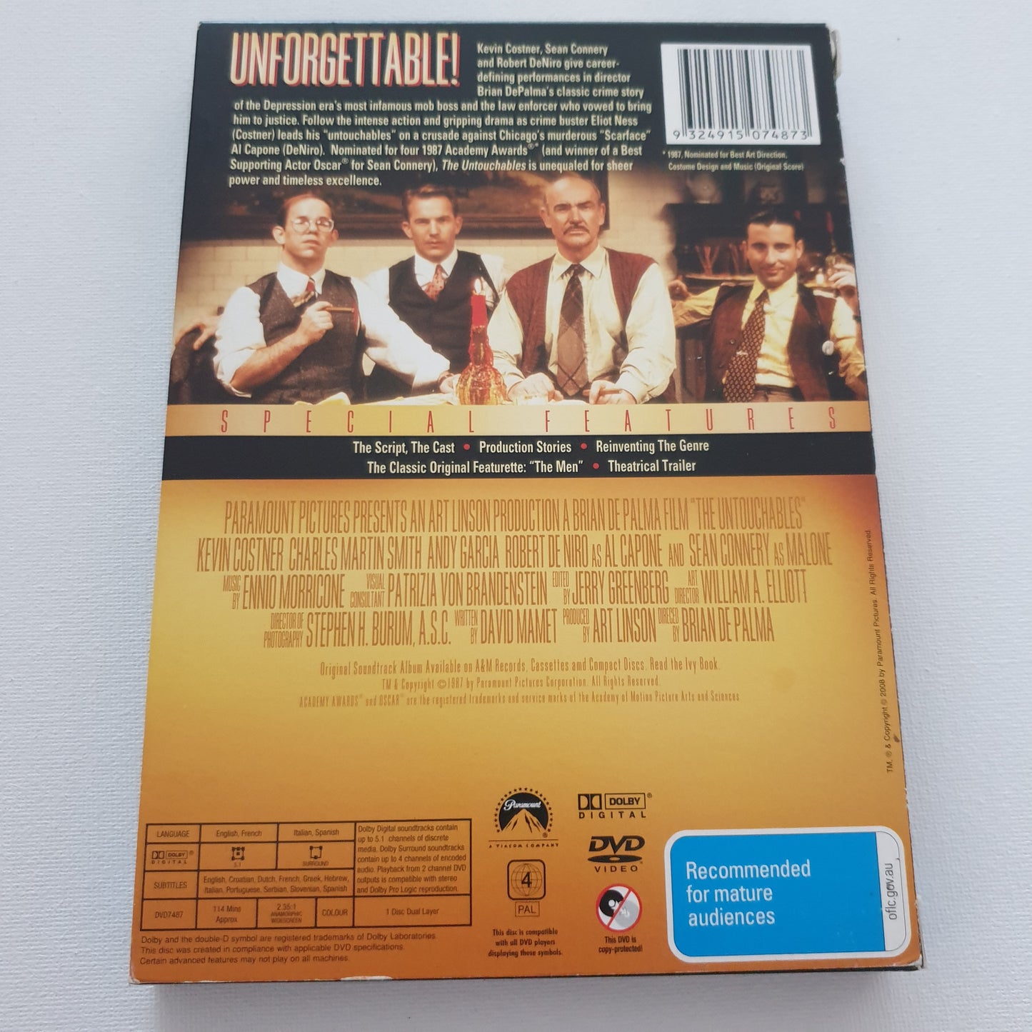 The Untouchables (DVD) + Carboard Cover + Booklet